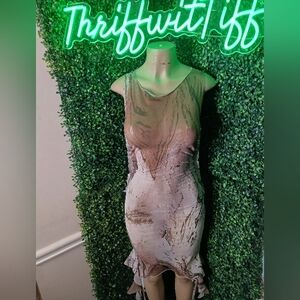 Elegant Marble Print Dress